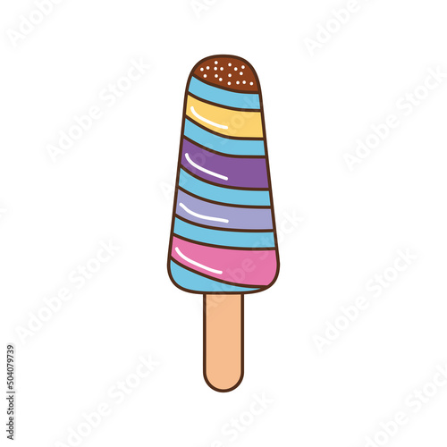 rainbow ice cream in stick