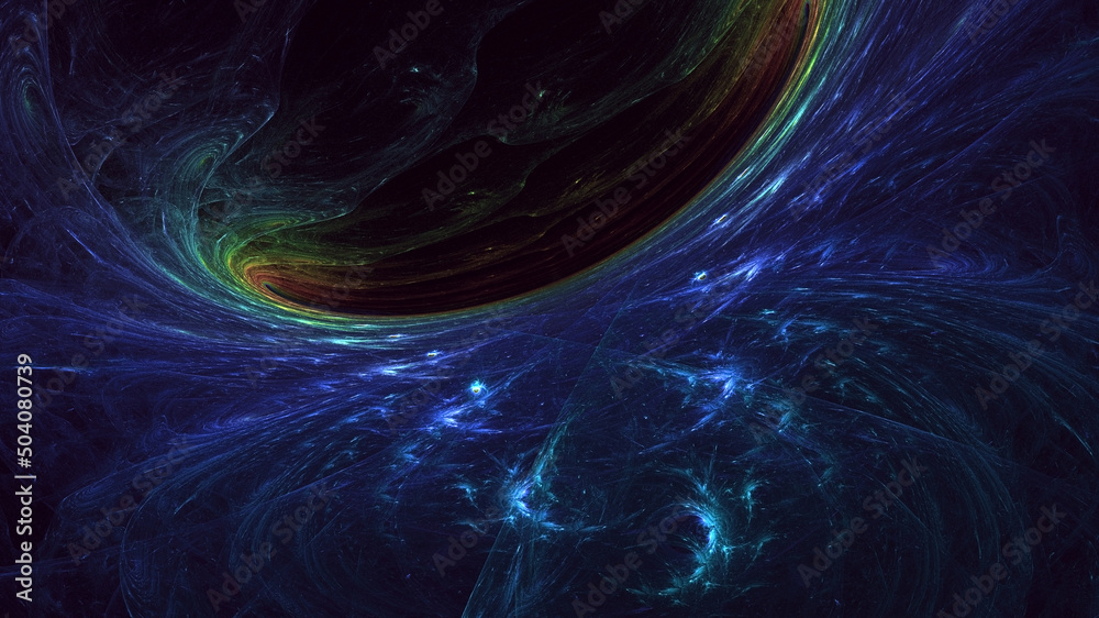 Naklejka premium 3D rendering abstract multicolor fractal light background