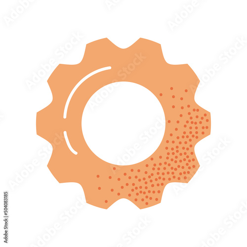 orange gear cog machine