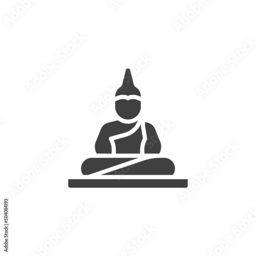 Buddha statue vector icon