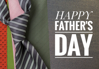 Happy Father's day banner with color nextie,  father's day card idea