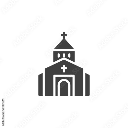 Monastery building vector icon