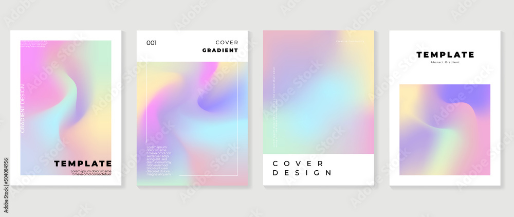 Fluid gradient background vector. Cute and minimalist style posters, Photo frame cover with pastel colorful geometric shapes and liquid color. Modern wallpaper design for social media, idol poster. - obrazy, fototapety, plakaty 