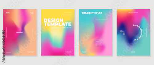 Fluid gradient background vector. Cute and minimalist style posters, Photo frame cover with pastel colorful geometric shapes and liquid color. Modern wallpaper design for social media, idol poster.