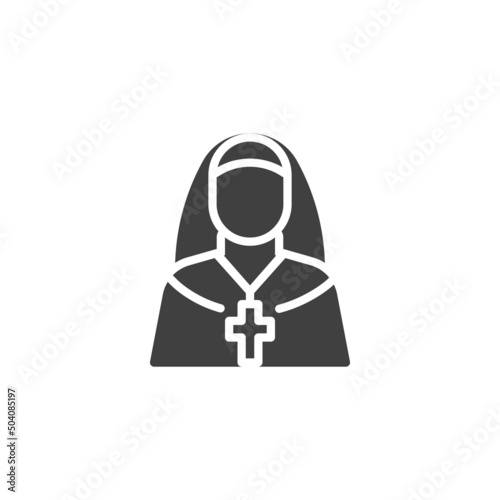 Nun sister vector icon