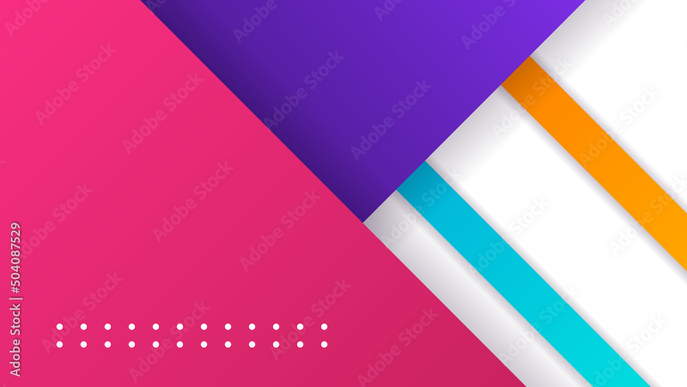 Fototapeta premium Abstract blue orange red yellow white colorful square geometric light triangle line shape with futuristic concept presentation background