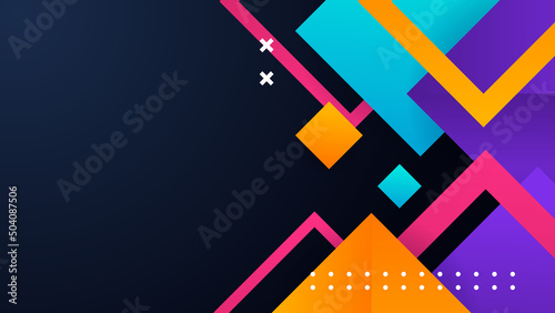 Minimal geometric blue orange red yellow white colorful light technology background abstract design. Vector illustration abstract graphic design banner pattern presentation background web template.