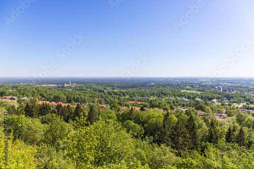 Landscape view over a settlement against the horizon