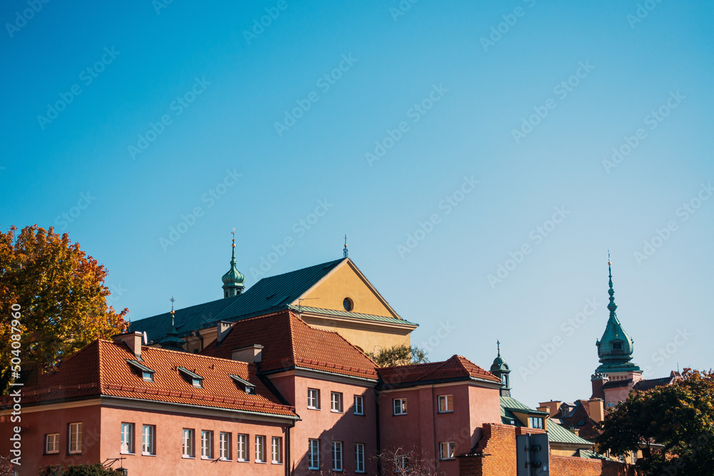 Antique building view in Old Town Warsaw, Poland