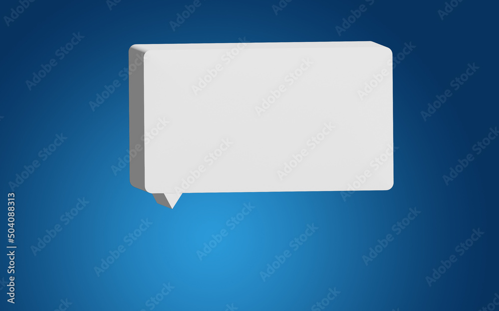 3D speech bubble icon isolated from blue background. 3D illustration 3D speech bubble icon isolated from blue background. 3D illustration