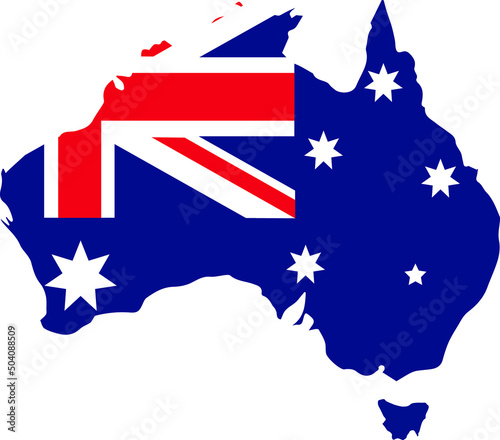 Australia map with flag Vector illustration  Transparent Background