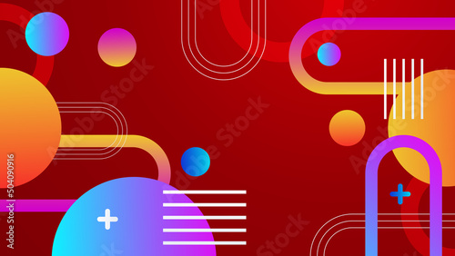 orange red blue white colorful abstract modern technology background design. Vector abstract graphic presentation design banner pattern background web template