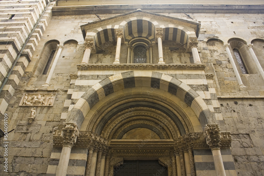 Fragment of Saint Lawrence (Lorenzo) Cathedral in Genoa	
