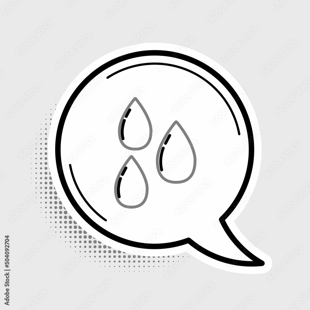 Line Water drop icon isolated on grey background. Colorful outline concept. Vector Line Water drop icon isolated on grey background. Colorful outline concept. Vector