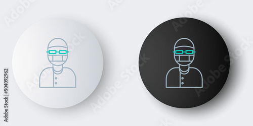 Line Assistant icon isolated on grey background. Colorful outline concept. Vector