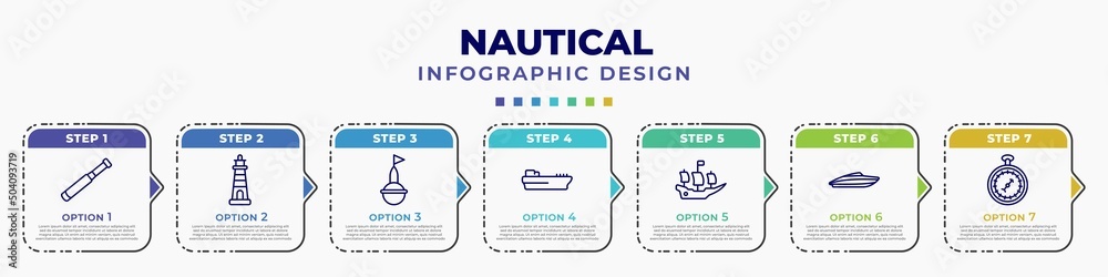 infographic template with icons and 7 options or steps. infographic for ...