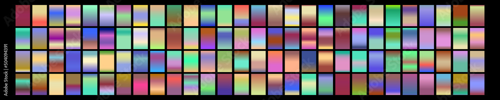 Metalic gradient collection with shiny rainbow hologram. Holographic foil texture, green, blue, yellow, pink gradation. Vector set for frame, ribbon, border, other design Metalic gradient collection with shiny rainbow hologram. Holographic foil texture, green, blue, yellow, pink gradation. Vector set for frame, ribbon, border, other design