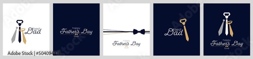 Happy Father's Day card set. Modern minimal design.