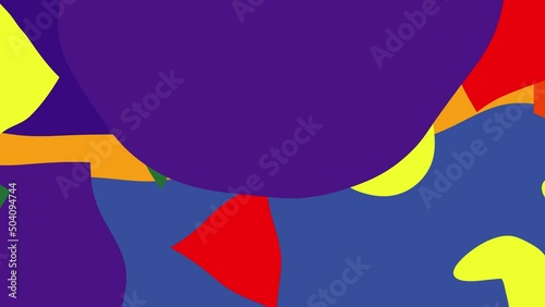 Abstract loop background. Interesting unusual shapes, smooth movement. Bright colors. Looped Abstract motion background for text, logo, splash screen, social media, vertical and horizontal 4K video