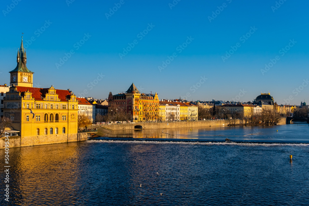 View across Vltava River in Prague