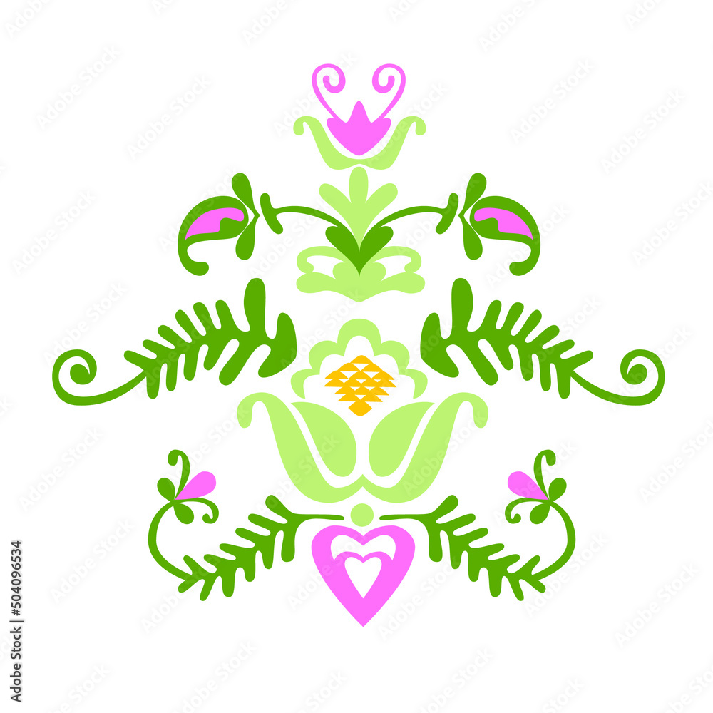 Fototapeta premium Retro vintage floral ornament with flowers. Design for wallpaper,bed linen, tulle, curtains, furniture. Vector illustration