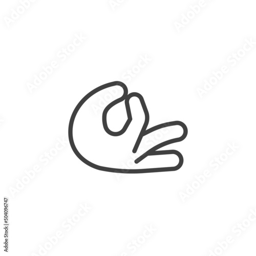 Zen like hand gesture line icon