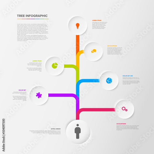 Tree infographics template with various diversity options