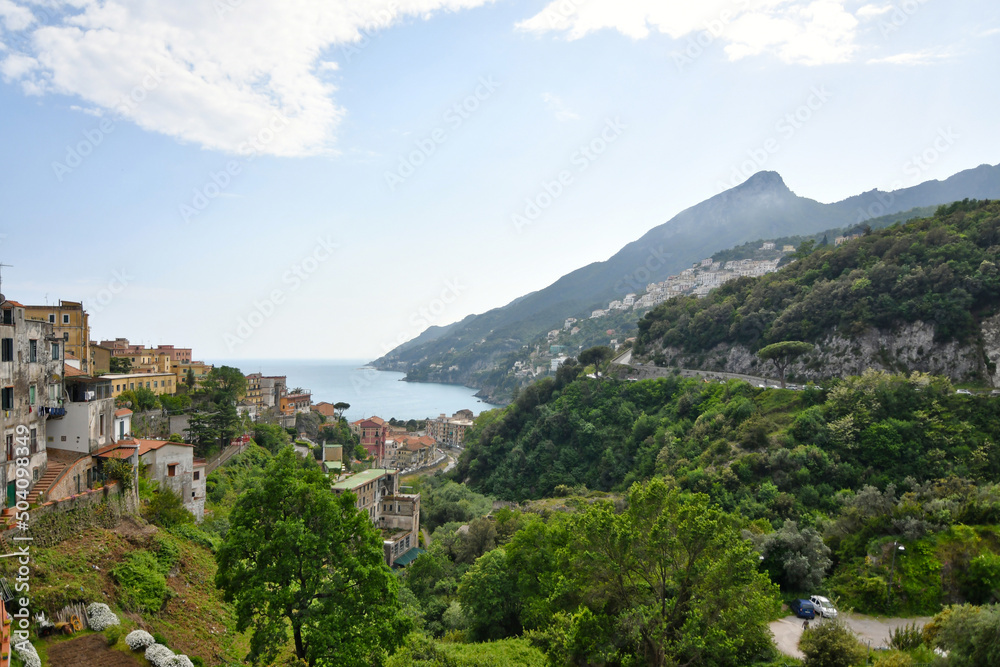 Panoramic view of Vietri sul Mare, town in Salerno province, Italy.