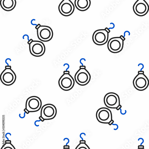 Line Earrings icon isolated seamless pattern on white background. Jewelry accessories. Colorful outline concept. Vector