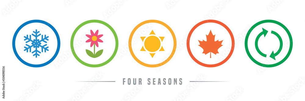 four seasons winter spring summe fall icon set four seasons winter spring summe fall icon set