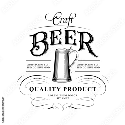 Original vintage badge logo design template for beer house bar pub