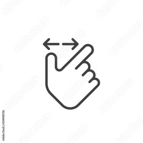 Zoom in gesture line icon