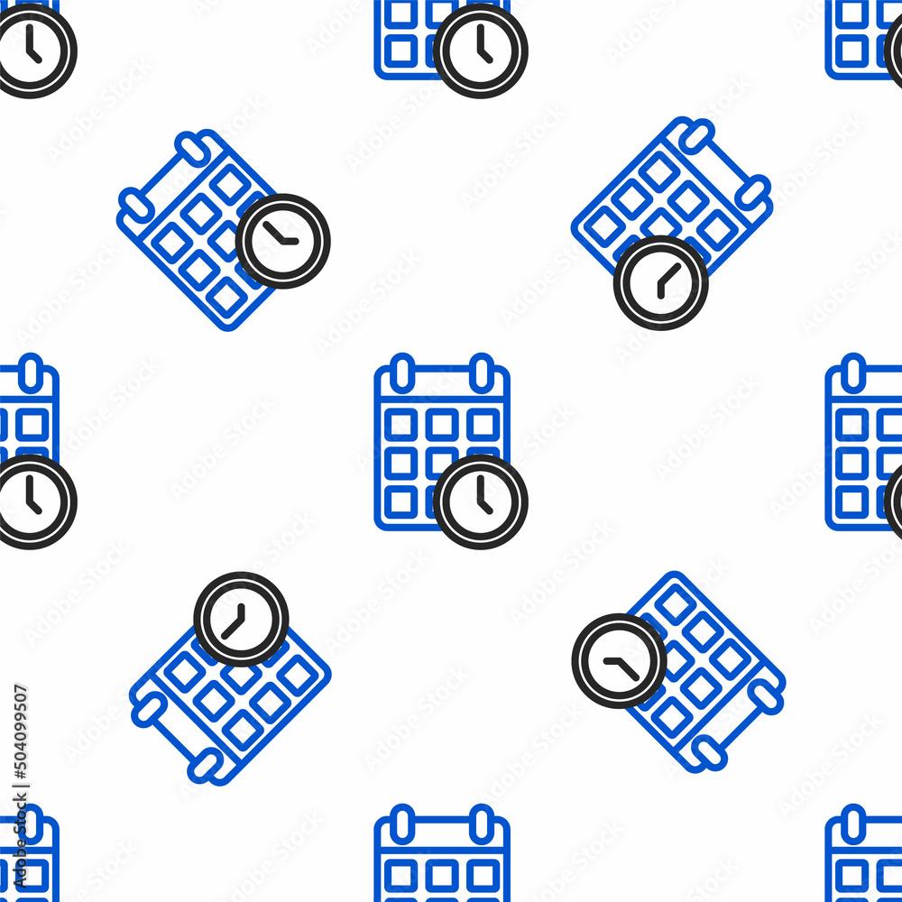 Line Carton cardboard box and fast time delivery icon isolated seamless pattern on white background. Box, package, parcel sign. Delivery and packaging. Colorful outline concept. Vector Line Carton cardboard box and fast time delivery icon isolated seamless pattern on white background. Box, package, parcel sign. Delivery and packaging. Colorful outline concept. Vector