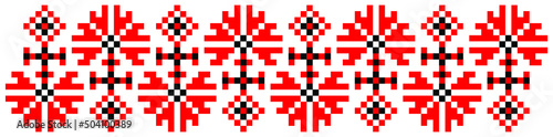vector seamless pixel ethnic national slavic pattern isolated on white background. traditional ornament of Ukrainian and Belarusian embroidery - vyshyvanka.useful for print, wallpaper, textile, fabric