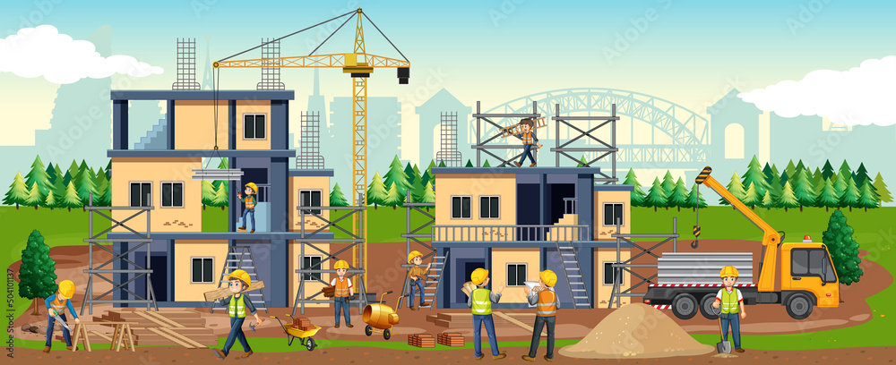 Building construction site background