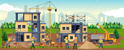 Building construction site background