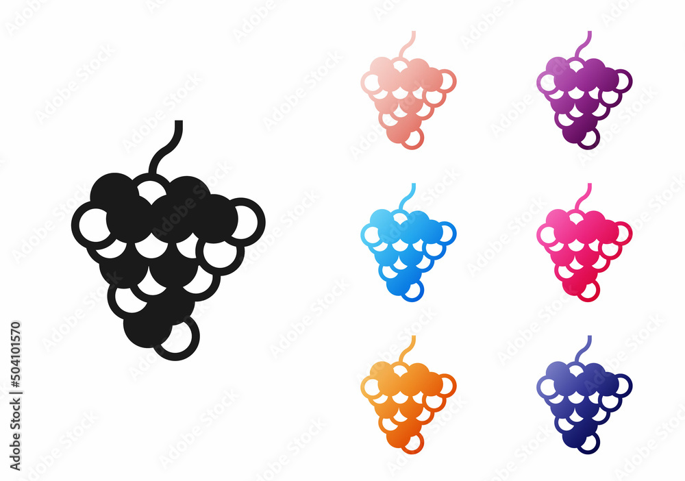 Black Grape fruit icon isolated on white background. Set icons colorful. Vector Black Grape fruit icon isolated on white background. Set icons colorful. Vector