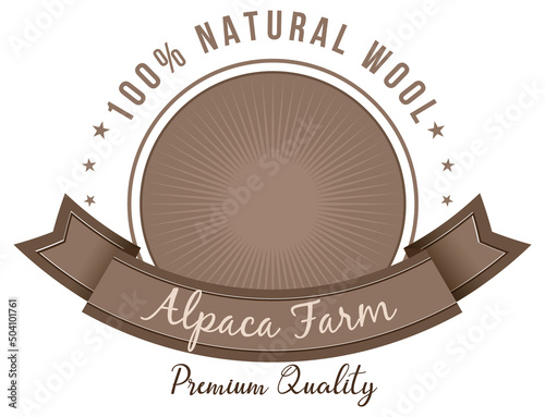 Alpaca farm logo template for wool products