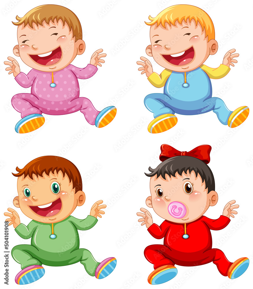Set of different toddlers cartoon Set of different toddlers cartoon