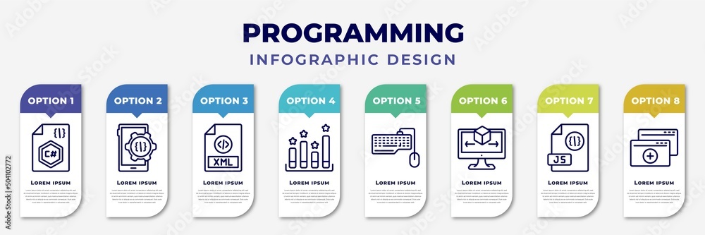infographic template with icons and 8 options or steps. infographic for ...