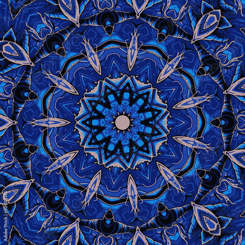 Colorful watercolor square pattern. Oriental vintage round carpet. Hand drawn floral abstract persian background. Textile ottoman motif. Tribal flores backdrop rug. For cushion cover, batik pillowcase