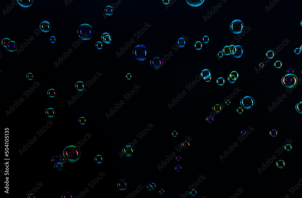 soap colorful bubbles floating in the air. soap colorful bubbles floating in the air.