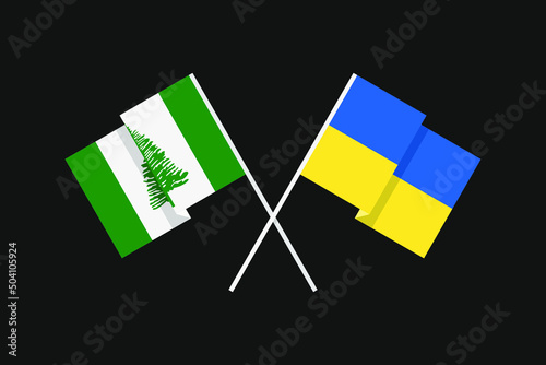 Flags of the countries of Ukraine and Norfolk Island in national colors. Help and support from friendly countries.