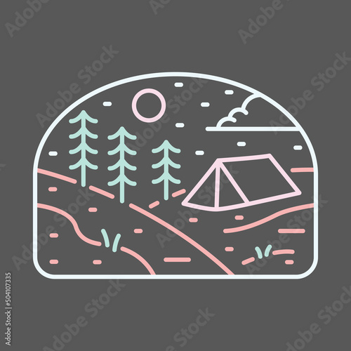 Camping and adventure in the nature graphic illustration vector art t-shirt design