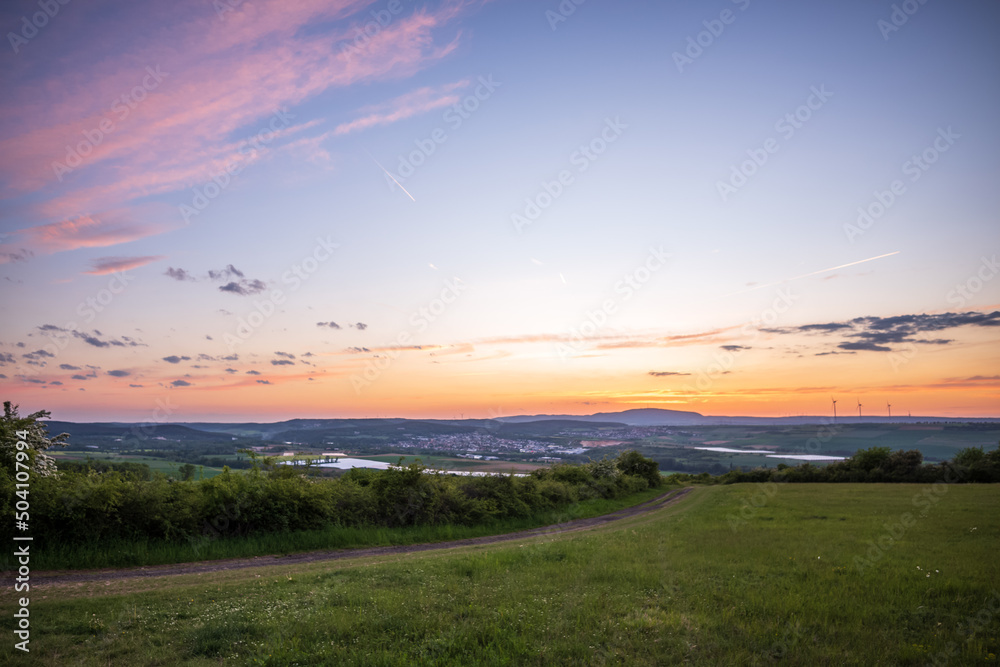 sunset over the field