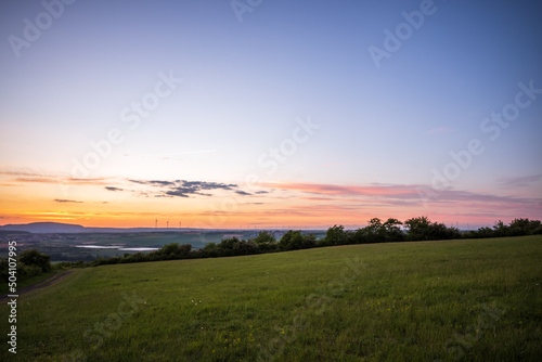 sunset over the field