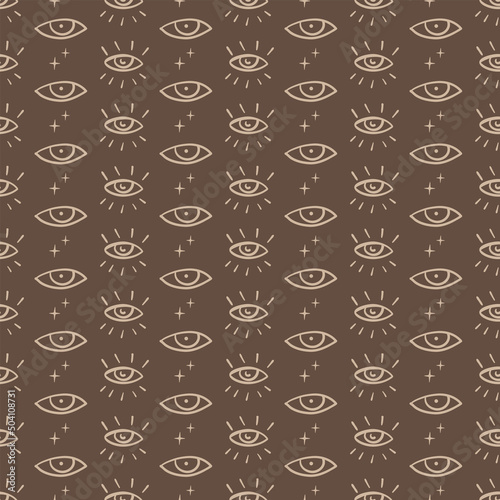 Vector seamless eyes pattern. Hand drawn eyes background © Nata789