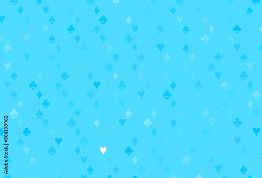 Light BLUE vector pattern with symbol of cards. Light BLUE vector pattern with symbol of cards.