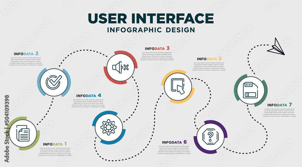 infographic template design with user interface icons. timeline concept ...