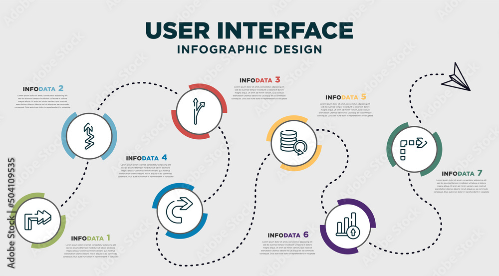 infographic template design with user interface icons. timeline concept ...